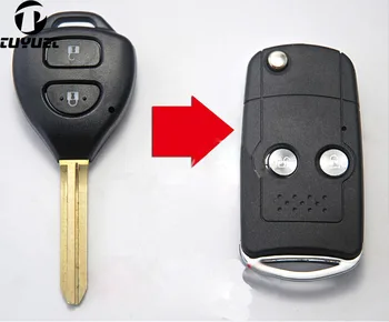 Модифицированный Пустой Флип-корпус дистанционного ключа для Toyota Corolla RAV4, Новый Vios, 2 кнопки, брелок без ключа  10