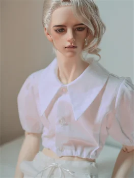 Одежда для куклы BJD для 1/3 1/4 BJD MSD MDD Белая Рубашка с короткими рукавами Аксессуары для кукольной одежды (исключая кукол)  5