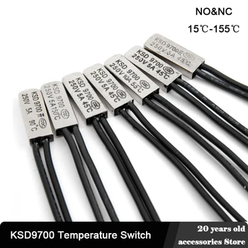 Датчик температурного переключателя KSD9700 15C-155C 5A 250V 30C 40C 60C 80C 90C БЕЗ NC AC/DC Универсальный термостат с термозащитой предохранители  0