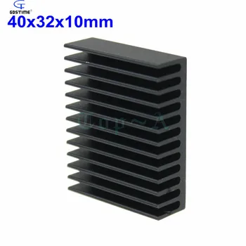 Gdstime 10шт 40 мм x 32 мм x 10 мм Алюминиевый Радиатор Черный Радиатор 40x32x10 мм  1