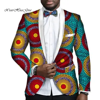 Новый мужской костюм с принтом в Африканском стиле, африканские праздничные блейзеры для вечеринки, Африканский однобортный мужской костюм по индивидуальному заказу WYN678  10