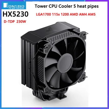 JONSBO HX5230 Tower CPU Cooler 5 тепловых трубок Воздушный Охладитель Радиатор 120 мм PWM Вентилятор Охлаждения Для Intel LGA1700 115x 1200 AMD AM4 AM5  10