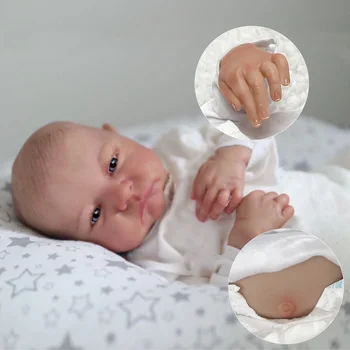 45 см Открытые Глаза Levi Bebe Reborn Girl Полное Тело Силиконовая Виниловая Кукла Reborn Baby Doll Для Детского Подарка Muñecas Reborn  5