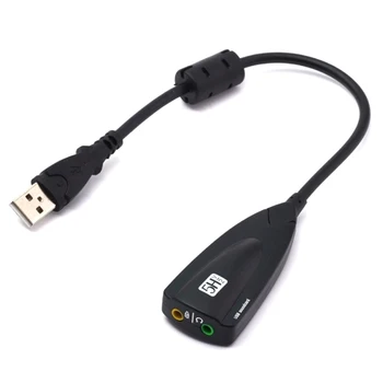 Внешняя звуковая карта USB 7,1 Адаптер 5HV2 USB для 3D CH Sound Антимагнитная Аудиогарнитура Микрофон 3,5 мм Разъем Для Портативных ПК  5