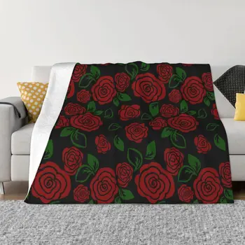 Одеяла с цветами и розами, Фланелевые Осенне-Зимние Портативные теплые одеяла для Дивана, Плюшевое тонкое одеяло  10