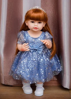 Новая юбка All Star 55 см, полностью силиконовая кукла-реборн, Купающаяся, может стоять и сидеть, подарок на День рождения, Рождественский подарок  5