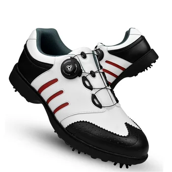 Высококачественная мужская обувь для гольфа, мужская дышащая водонепроницаемая обувь для тренировок, профессиональные шипы, нескользящие спортивные кроссовки  10