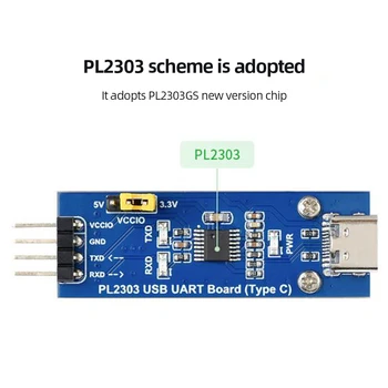 Тип C USB-Последовательный адаптер PL2303 Модуль последовательной связи 1,8 В/2,5 В Питание 3LED Индикатор USB-плата TTL 3,3 В/5 В Выход  0