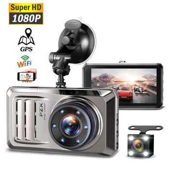 Автомобильный Видеорегистратор WiFi 3.0 Full HD 1080P Dash Cam Камера заднего вида Зеркальный Видеомагнитофон Черный ящик Авторегистратор GPS Парковочный монитор  10