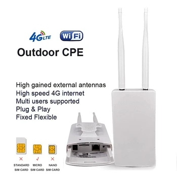 Наружный Водонепроницаемый 300 Мбит/с Умный 4G-маршрутизатор Домашняя точка доступа RJ45 WAN LAN Покрытие WIFI Модем Внешняя антенна CPE  10