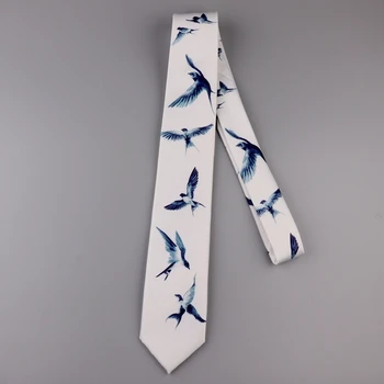 Креативный галстук с дизайнерской печатью, ретро повседневный тренд, индивидуальность, литературные студенты мужского и женского пола, галстук-ласточка  5