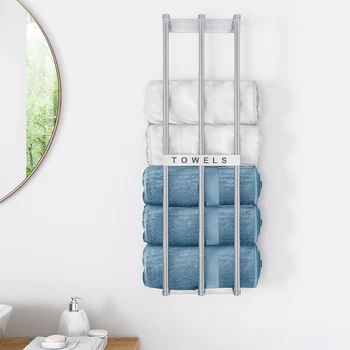 Металлическая подставка для полотенец Практичный держатель для хранения полотенец Инструмент для хранения в ванной  5