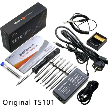 Оригинальный электрический паяльник TS101 65W Mini USB С регулируемой Температурой Цифровая паяльная станция TS100 PINE64 Обновление с наконечниками  4