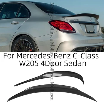 Для Mercedes-Benz C-Class W205 4-дверный седан PSM Стиль Задний спойлер из углеродного волокна, крыло багажника 2013-2022, FRP, кованые соты  10