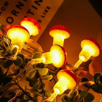 Светодиодные грибные сказочные огни 2 м 10 светодиодов, 3 м 20 светодиодов, Рождественская гирлянда, Водонепроницаемая форма, проволочная гирлянда, батарея USB-источника питания  5