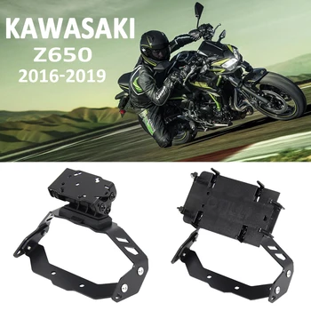 Мотоцикл Для Kawasaki Z650 Z 650 Передняя Подставка Для Телефона Держатель GPS Крепление Навигационная Пластина Кронштейн USB 2016-2019 2018 2017  10