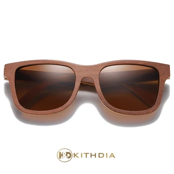Солнцезащитные очки Kithdia Brown из дерева для скейтборда поляризованные зеркальные линзы Мужские женские бамбуковые солнцезащитные очки Принимаем дропшиппинг S832  5