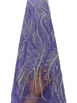 Новейшая Высококачественная Популярная Роскошная Элегантная африканская тюлевая кружевная ткань с блестками и множеством камней Для вечернего платья NN1368_R  3