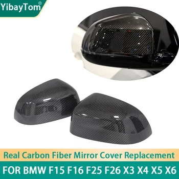 Высококачественная Замена Крышки Бокового зеркала Из Настоящего Углеродного Волокна Для BMW F15 F16 F25 X3 X4 X5 X6 2014-2018 Не подходит X5M X6M  3
