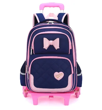 Школьный рюкзак-тележка, сумка для девочек, школьные рюкзаки на колесиках для девочек, школьные сумки на колесиках, рюкзак на колесиках для студентов  4