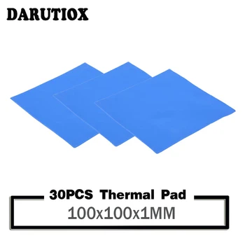 30шт Darutiox 100 мм * 100 мм * 1 мм Термопластичная прокладка для процессора Радиатор Охлаждения Проводящая силиконовая прокладка  4