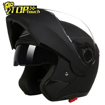 Мужской откидной мотоциклетный шлем с двойными линзами Casco Moto Racing, модульный мотоциклетный шлем для мотокросса, полнолицевый шлем на 4 сезона  5