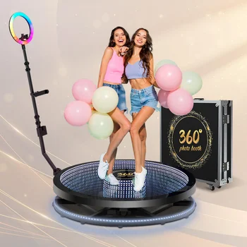 Красочная Стеклянная фотобудка на 360 градусов, вращающаяся на 360 градусов, Волшебная Автоматическая Видеобудка для Селфи, для вечеринок  1