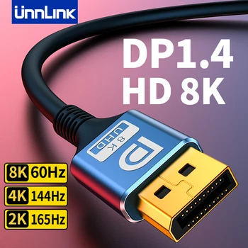 Unnlink Displayport Кабель DP 1,4 4K 144Hz Видео Аудио Кабель Для Xiaomi TV Box Портативных ПК Монитор Видеоигры DP Кабель Дисплей Порт  5