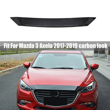 Для Mazda 3 M3 Axela 2017-2019 Передняя Решетка Капот Крышка Двигателя Отделка Щитки От Насекомых Автомобильный Стайлинг ABS Блестки Наклейка из углеродного волокна  5