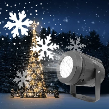Проекторы декоративного наружного освещения с несколькими узорами Светодиодный Лазерный проектор Лампа в виде Снежинки для вечеринки, Дискотеки, домашнего сада  0