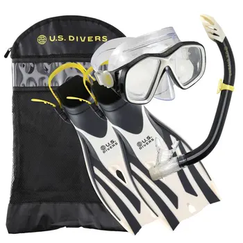 Набор для подводного плавания - маска, ласты, трубка и сумка для снаряжения в комплекте - S / M (песочно-черный)  5