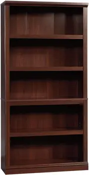 Коллекционный книжный шкаф с 5 полками, отделка вишневого цвета  5