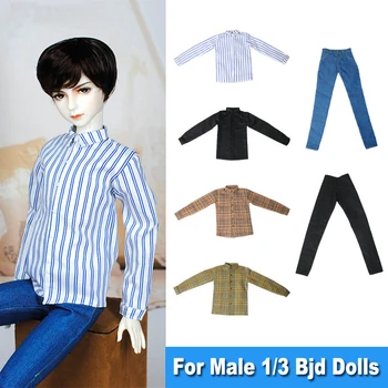 Модная рубашка для мальчиков, джинсы, брюки, 1/3 Bjd, мужская кукольная одежда для кукол 60 см, одежда для кукол 23 дюйма, аксессуары для кукол, игрушки для детей  3