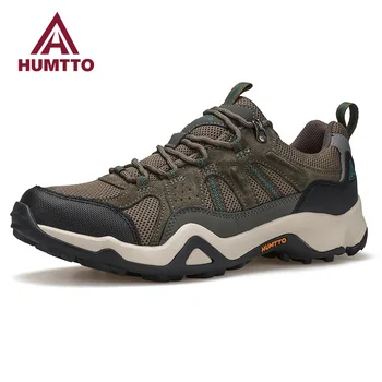 Мужская обувь HUMTTO, повседневные кроссовки без кожи, Мужской бренд, роскошные дизайнерские черные мужские кроссовки, дышащие летние кроссовки для бега  5