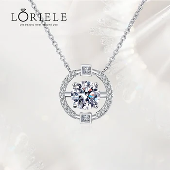 LORIELE 0,5/1/2CT Сертифицированное лабораторное бриллиантовое ожерелье с подвеской из муассанита отличной огранки VVS, ожерелье на День рождения, Рождественский ювелирный подарок  5