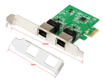 Плата контроллера PCI-Express с двумя гигабитными сетями Ethernet, чипсет RTL8111, поддержка низкопрофильного кронштейна 10/100/1000 Мбит/с  5