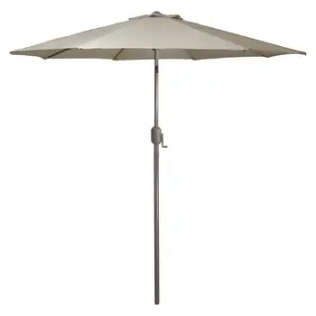 9-футовый Открытый рыночный зонт для патио с рукояткой и наклоном - Taupepatio canopy  5