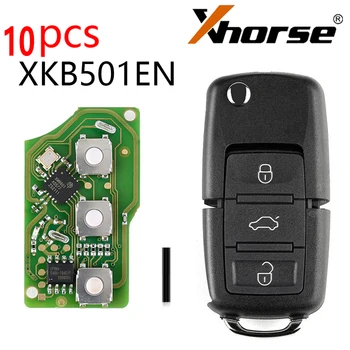 10 шт./лот XHORSE XKB501EN Проводной Дистанционный ключ 3 Кнопки Для Volkswagen B5 Тип для Мини-дистанционного программатора VVDI2, инструмент для ключей VVDI и т. Д  1