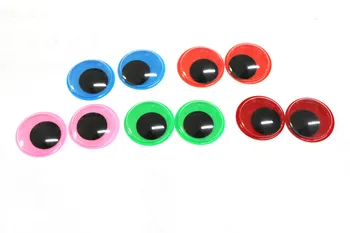 200 шт./лот, 24 мм, разноцветная подвижная игрушка, мультяшные глазки для поделок, синий, зеленый, розовый, красный, оранжевый, красный вариант  5