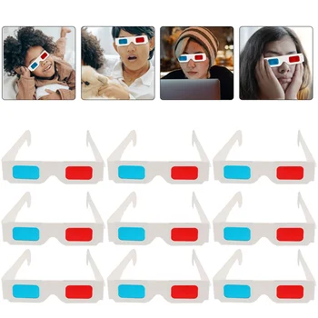 60 шт. Бумажные Очки Универсальные 3D-очки с анаглифами, 3D-очки для Кинофильмов  5