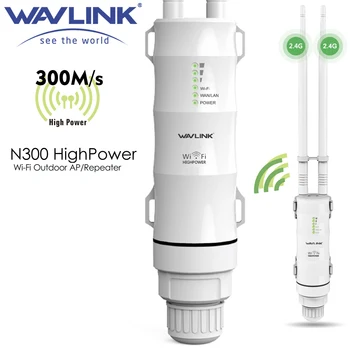 Wavlink N300 Высокая Мощность Открытый Всепогодный 30dbm Беспроводной Wifi Маршрутизатор/AP Ретранслятор/Удлинитель 2,4 G 15KV Внешняя Съемная Антенна  5